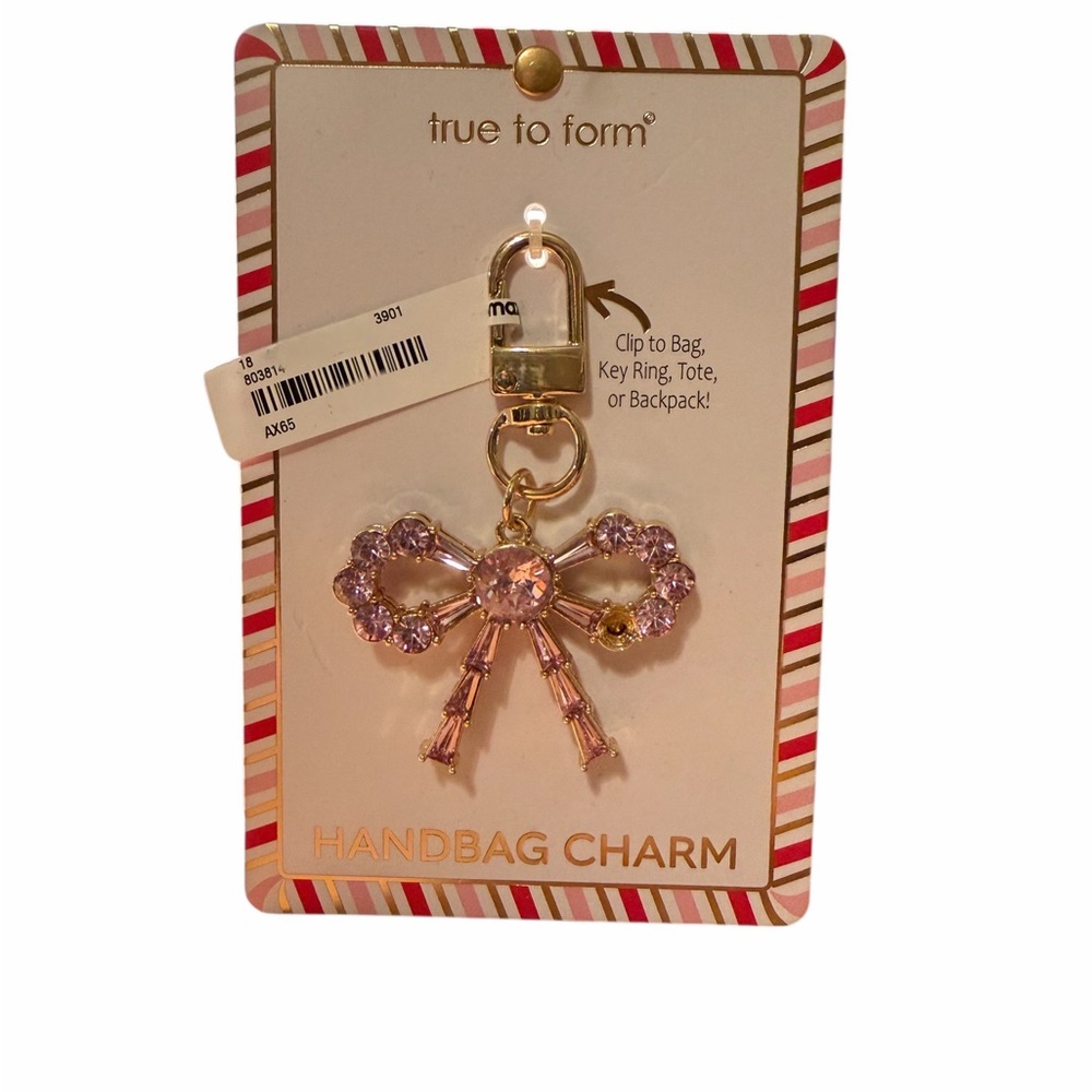 True to Form Pink Bow Key ring, Handbag or backpack Charm